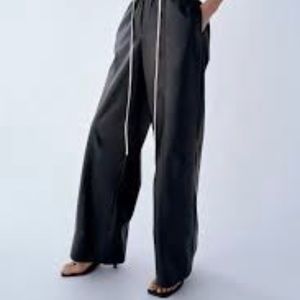 Zara wide leg faux leather pants